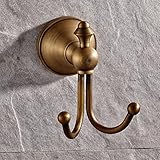 ヴィンテージアンティーク真鍮仕上げバスルーム壁マウントダブルローブフックタオルハンガーMade of Solid Brass Bathハードウェアアクセサリー