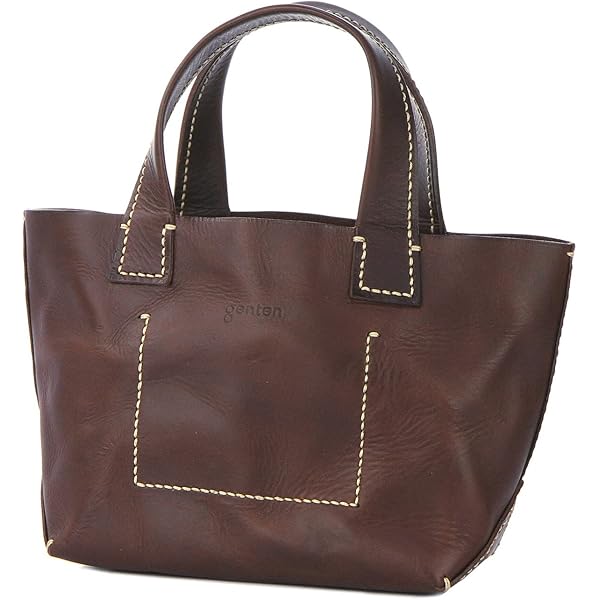 美品！ ゲンテン コンパーニョ ハンドバッグ トート　ノウチャ ブラウン 茶 2 genten #anb ゲンテン ハンドバッグ トートバッグ 茶 レザー