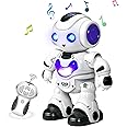 Tcvents Robot Radio Controlled Robot Toy, Bipedal Walking Robot, Humanized Dance, Music, Light, Demo Mode, Easy Operation, First Robot for Kids, Christmas and Birthday Gift