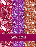 Address Book: Red Color Flowers, Address Book with Tabs Book Large Print 8.5 X 11 Organizer & Address Book for Phone Numbers, Email Contact, Birthdays & Alphabetical Organizer Journal Notebook