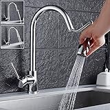 tropical キッチン蛇口 シャワー 混合水栓 キッチン用水栓 ハンドシャワー シングルレバー キッチン用混合栓シャワー 冷温切り替 クロム処理 真鍮/黄銅蛇口