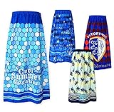 (タイプC/80X120cm)子供 ラップタオル 男の子 綿100％ 総柄プリント ネームタグ付 ハニカム柄 ロゴ アーガイル ヤシの木 男児 キッズ ジュニア