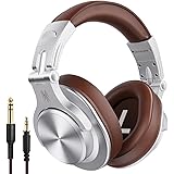 OneOdio ヘッドホン Bluetooth 5.2 ワイヤレスヘッドホン 72時間再生 密閉型 マイク付き AAC対応 DJ用 モニターヘッドホン 音楽鑑賞 楽器練習 スタジオ 音源ミックス シルバー