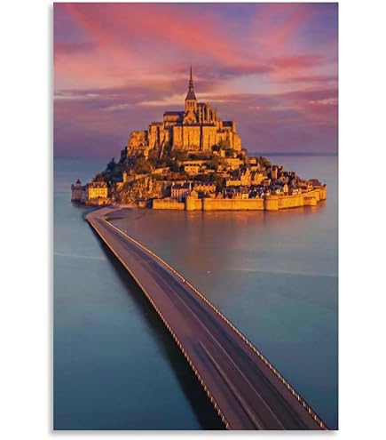 Amazon.co.jp: 世界遺産 モンサンミシェル 修道院 ポスター Mont Saint