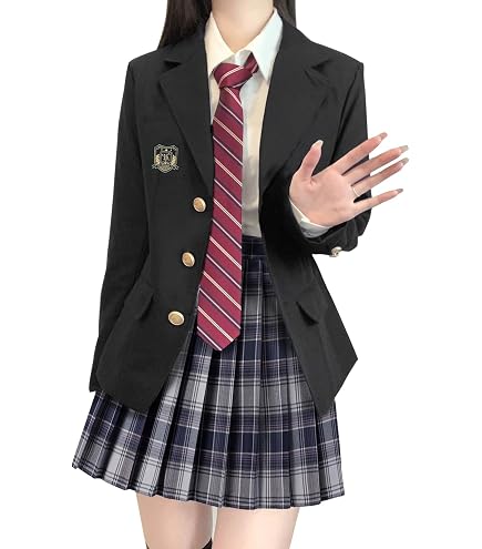 Amazon.co.jp: [COSSA] コスプレ 制服 ブレザー JK 女子高校生