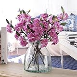 Auntwhale 人工桜の花の枝花のステムシルクトール偽のフラワーアレンジメントホームウェディングデコレーション40センチメートル