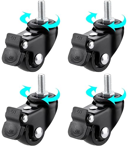 1.5-Inch Brake Rotating Casters | Heavy Duty Swivel Wheels With Locking Brake For Furniture & Equipment - View #3