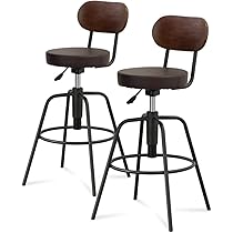 Amazon｜ottostyle.jp アンティーク風 背付きバースツール 2脚セット