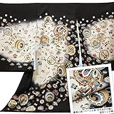 【紋入れ付き】お宮参り 着物 男の子【絹100% 友禅 刺繍】黒 ベージュ 打ち出の小槌 宝尽くし【風呂敷プレゼント包装付き / 熨斗対応】初着 産着 のしめ男児 祝着 正絹