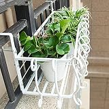 フラワースタンド屋外フェンス屋内バルコニーオフィス屋外手すりのバルコニーハンギングアイアンアートフラワースタンドフェンスポットラック窓掛け棚 (色 : B, サイズ さいず : 60 cm 60 cm