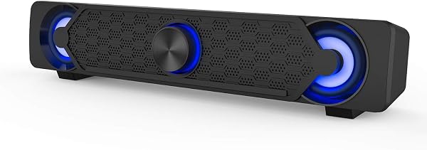PCスピーカー コンピュータースピーカー ミニLEDサウンドバー クールデザイン モニターゲーム/ノートパソコン/デスクトップノートブックに - 1