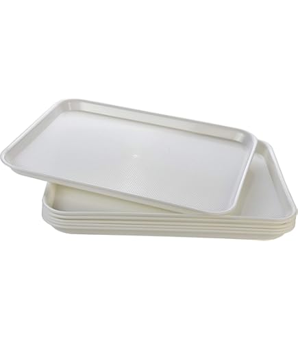 Mifoci 24 Pcs Plastic Fast Food Tray Bulk Restaurant Serving Tray 14 X 11 Inch Rectangular Cafeteria Food Trays Non Slip Waiter Serving Platter For Kitchen Restaurant Cafe Bar Hotel Home(Navy Blue - View #3