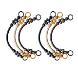 木製ビーズ付き バッグ持ち手 6 個セット 3 色各 2 個 ナイロン紐 ハンドメイド DIY 用 バッグ交換修理用 ハンドル