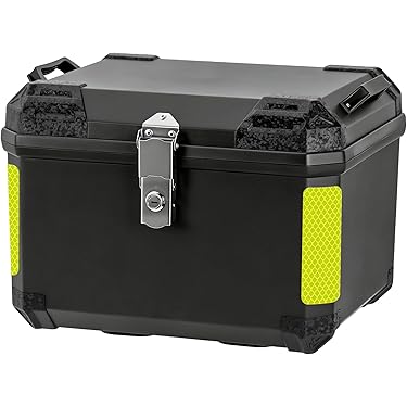 リアボックス モノキーケース バイク用トップケース 取り付け金具付き 容量55L トップケース 収納ケース ハンドル付き 防水 鍵2本 ブラック リアボックス モノキーケース バイク用トップケース オートバイボックス バイクケース 48L