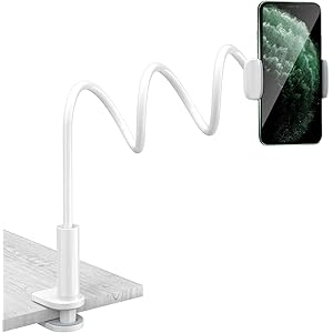 【2020最新 スマホ スタンド TRYONE スマートフォン スタンド スマホ ホルダー クランプ式 iphone スタンド 寝ながら アームスタンド ベッド寝ながら用 フレキシブルアーム付き 360回転 土台強化 安定性抜群 ベットスタンド Android/iPhone/Kindle/Switch等対応