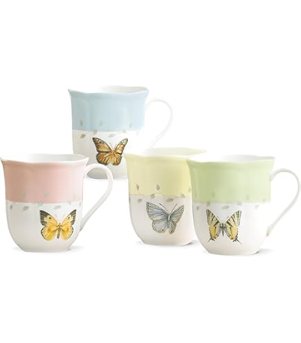 Amazon.co.jp: Lenox Butterfly Meadow 4ピースディナープレートセット