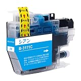 【EasyECO】ブラザー用 LC3111-4PK 互換インクカートリッジ LC3111-C シアン 1本セット 純正と併用可能 大容量インク 最新ICチップ搭載/残量表示/個包装 対応機種:DCP-J572N DCP-J577N DCP-J582N DCP-J587N DCP-J972N DCP-J973N DCP-J978N DCP-J981N DCP-J982N DCP-J987N など