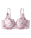 [ニッセン] ブラジャー レディース 脇高フルカップ（チューリップ柄）（日本製レース）（トリンプ）（n、FULLRE） ラベンダー系 B75