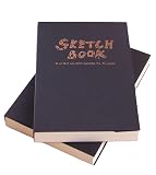 cobalt planet スケッチブック A5 紙厚 80g/㎡ 中粗目 200ページ (A5, 表紙色：ブラック ページ 白 2冊セット)
