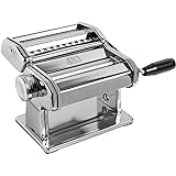 Marcato Atlas Pasta Machine, Stainless Steel, Silver, Includes Pasta Cutter, Hand Crank and Instruction (8320) 150 mm