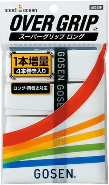 ゴーセン(GOSEN) テニス グリップテープ スーパーグリップロング 4本入り 【日本製】 AC26SP - 1