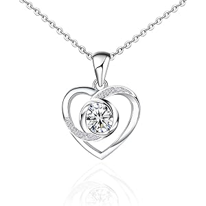 Umiwe ネックレス レディース 人気 ハート モチーフ ネックレス ペンダント シルバー925純銀製 5Aジルコニア…