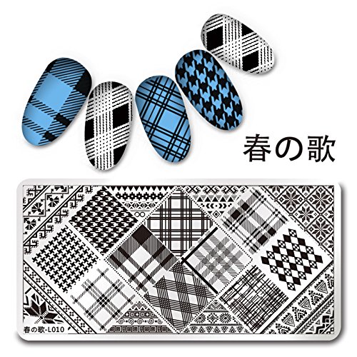 千鳥格子 綾織シリーズ イメージプレート 春の歌 L010の価格比較 ネイル用パーツ ネイルアート Heim ハイム