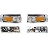 Evan Fischer ドライバー&助手席側ヘッドライトキット リンカーンタウンカー 1995-1997年式ハロゲン電球付き コーナーライト付 交換品 # F5VY13008A F5VY13008B F5VY15A201B F5VY15A201A