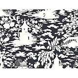 York WallcoveringsブラックandホワイトGracieフローラル壁紙メモ型サンプル Wallpaper AB2006 1