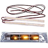 AUTOYUZU シーケンシャル LED 流れるLEDテープ ドアミラーウインカー 車用LED 2835 28連 アンバー 15CM DC12V 2本セット
