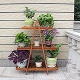 フラワースタンド フラワースタンド 木製 - ソリッドウッドフロアリビングルーム多層フラワーラック
