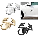 Amazon 車 自動車 バイク オートバイ さそり 蠍 3d 立体 金属 Fiat スコーピオン Fiat フィアット Abarth アバルト 風 エンブレム ステッカー マットブラック 並行輸入品 車 バイク 車 バイク