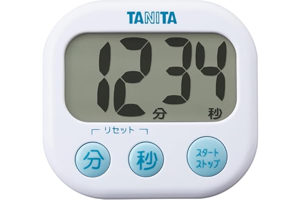 タニタ tanita キッチン 勉強 学習 タイマー 大画面 大音量 100分 マグネット スタンド付き ホワイト でか見えタイマー TD-384 WH