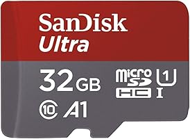 Sandisk SDSQUAR-032G-GN6MA Ultra 32GB Micro SDHC UHS-I Card with Adapter, 98MB/s U1 A1, Black