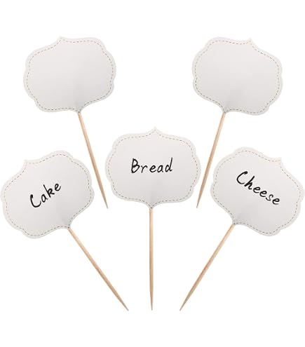 Cheese Labels & Markers For Charcuterie Boards - 40-Pack Blank Chalkboard Tags With Heart-Shaped Steel Picks For Parties - View #2