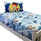 Disney Jake and the Neverland Pirates Twin Bed Sheet Set Sailing on the Waves Bedding Accessories [並