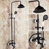 Rozinsaniatry Oil Rubbed Bronzeバスシャワー蛇口セット8 "雨シャワーヘッド+手Sprayer