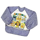 アンパンマン お食事エプロン 長袖エプロン スモック キッズ 女の子 男の子 ガールズ ボーイズ j-kuz08 ブルー