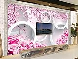 Sproud 3D の壁画壁紙ピンクのバラのお部屋の写真壁紙 3 D Wall 150 Cmx 105 Cm 生活のための 3 D 立体壁紙をカスタマイズする
