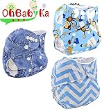Ohbabyka3点セット おむつカバー 布おむつ ベビー 布オムツ おむつ 新生児用 新生児用品 サイズ調節可 洗濯可能 漏れしにくい パンツ フリーサイズ 通気性良い 保育園 入園準備 女の子 男