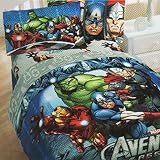 4pc Marvel Comics Avengers Twin Bedding Set Superhero Halo Comforter and Sheet Set [並行輸入品]