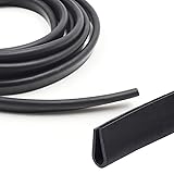KKLM Uチャネルエッジトリム 3.3フィート エッジ保護用ラバーシールストリップ 長さ2M 0.5-1mm対応のラウンド型エッジトリム 黒色