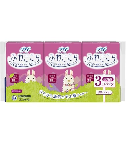 Amazon | ソフィ ふわごこち 無香料 38コ入×3個パック(unicharm Sofy