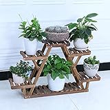 TIDLT フラワースタンド 無垢材 屋内 リビングルーム バルコニー 多層 組み立てられた フロアスタンドフラワースタンド (色 : A)