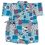 (ファンファン) 甚平 ベビー 男の子 日本製生地 夏 富士山 ブルー 70