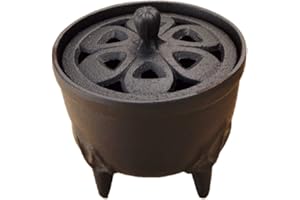 岩鋳(Iwachu) Iwachu Incense Burner, Petals, Black, Body Size (Φ 3.3 inches (8.5 cm) x Height 3.5 inches (9 cm), Nambu Ironware 