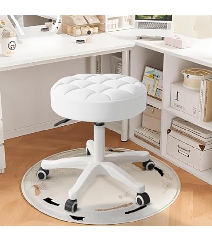 Amazon | ロースツール キルティング キャスター付き 椅子 高さ27cm