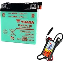 Amazon | 12N5.5A-3B + バイクバッテリー充電器 □ 台湾ユアサ