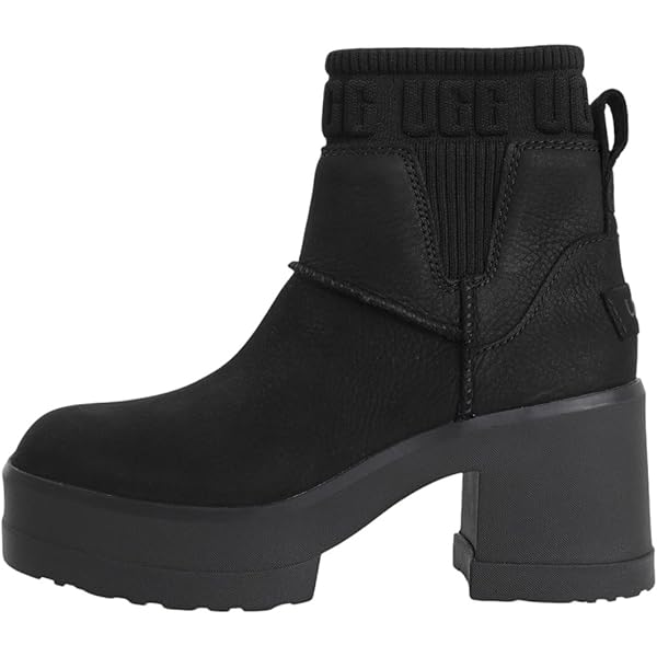 Amazon.co.jp: [アグ] ブーツ サイドゴア 厚底 ロゴ ヒール ラウンド