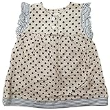 《初夏盛夏対応》(日本製) Pample Mousse(パンプルムース) ローンミラクルウェーブボーダーと水玉のワンピース 110cm /BE NO.DP-72801